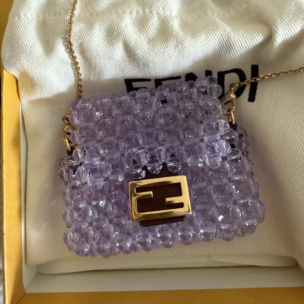 Fendi Pico Baguette Bag Charm In Lavender